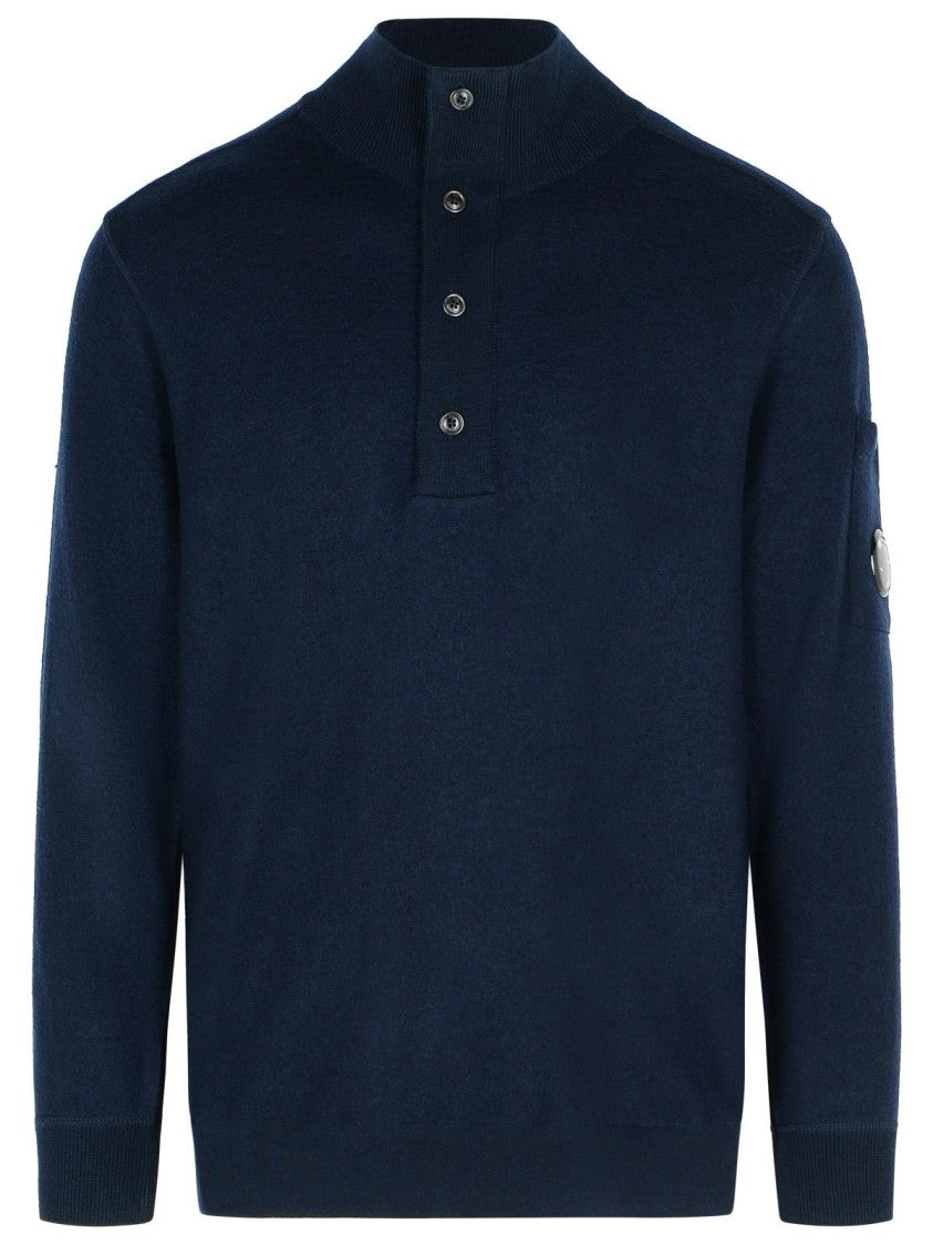 C.P. Company Grs' Navy Wool Blend Sweater
