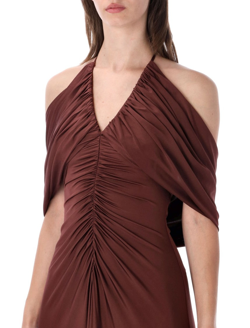 Self-Portrait Drape Midi Dress