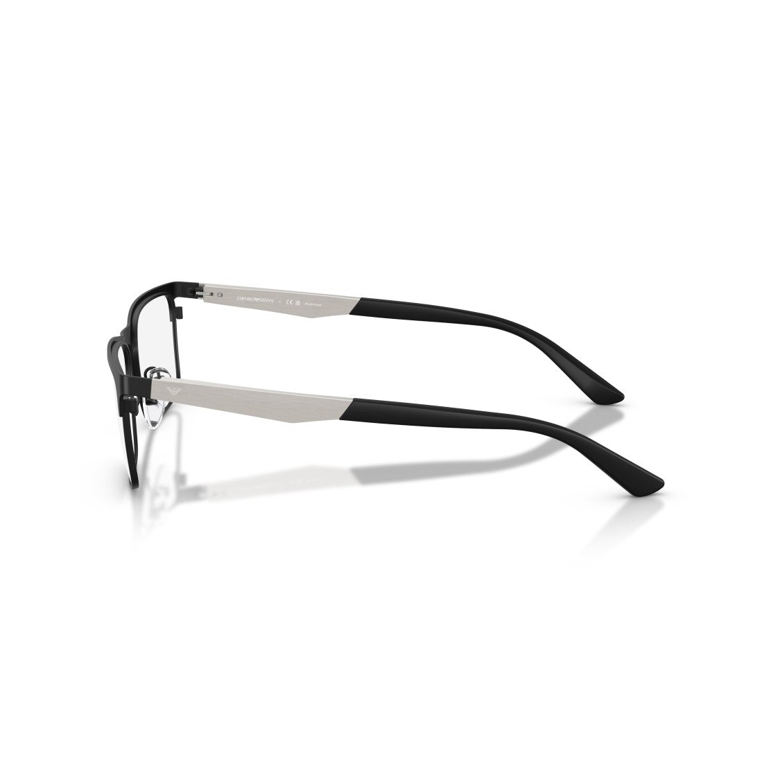 Emporio Armani 0Ea1183 Rectangular Matte Black Sunglasses With Silver Accents