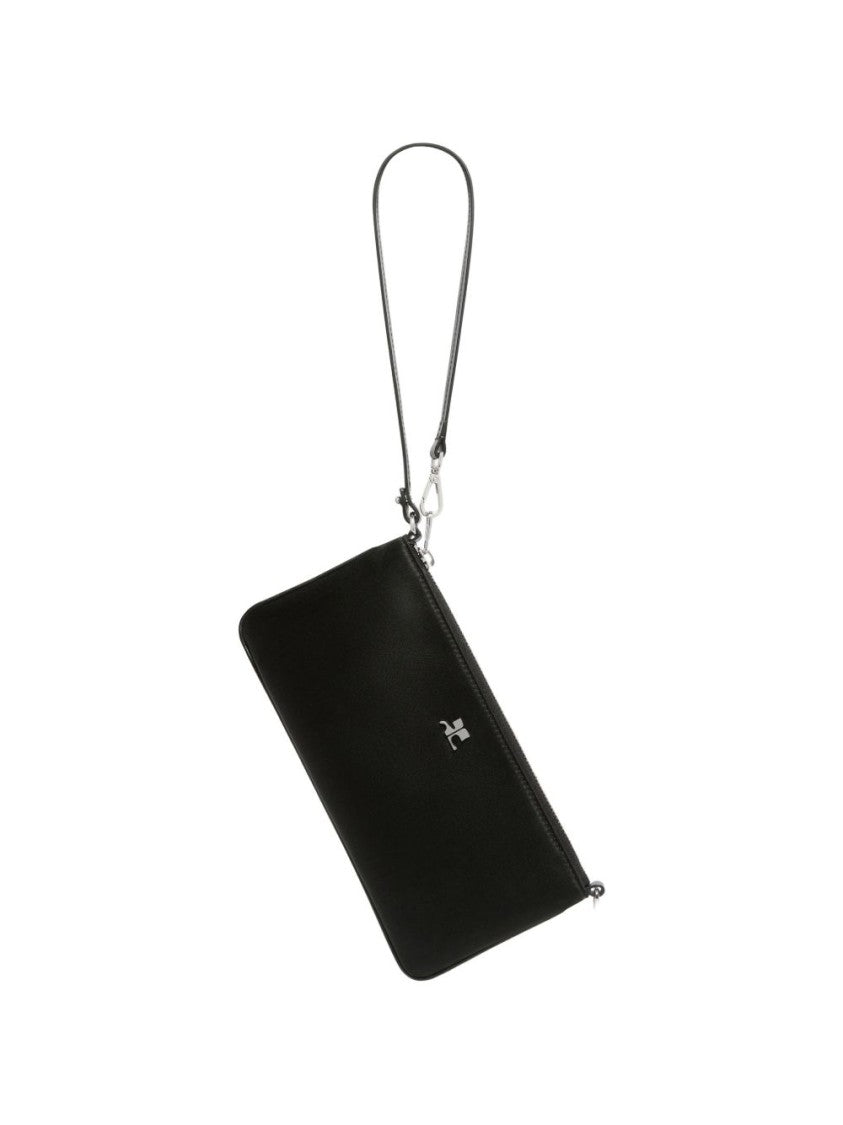 Courrèges Black Rectangular Minimalist Zipper Handbag