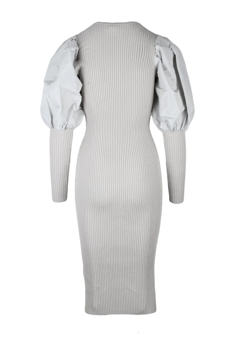Elisabetta Franchi Long Knit Dress - Pearl Grey