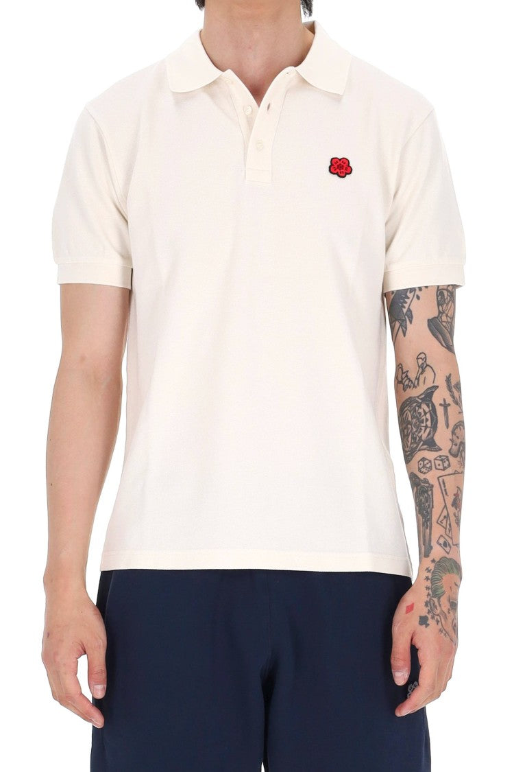 Kenzo Slim Boke Flower Cotton Piquet Polo Shirt