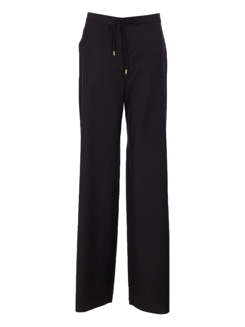 Max Mara High-Waisted Wide-Leg Trousers With Drawstring Waist