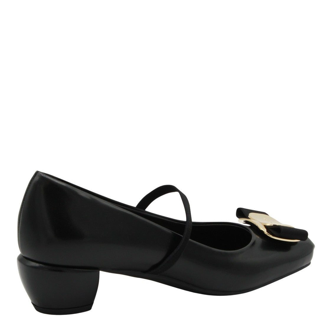 Ferragamo Black Pumps With Gold-Tone Buckle