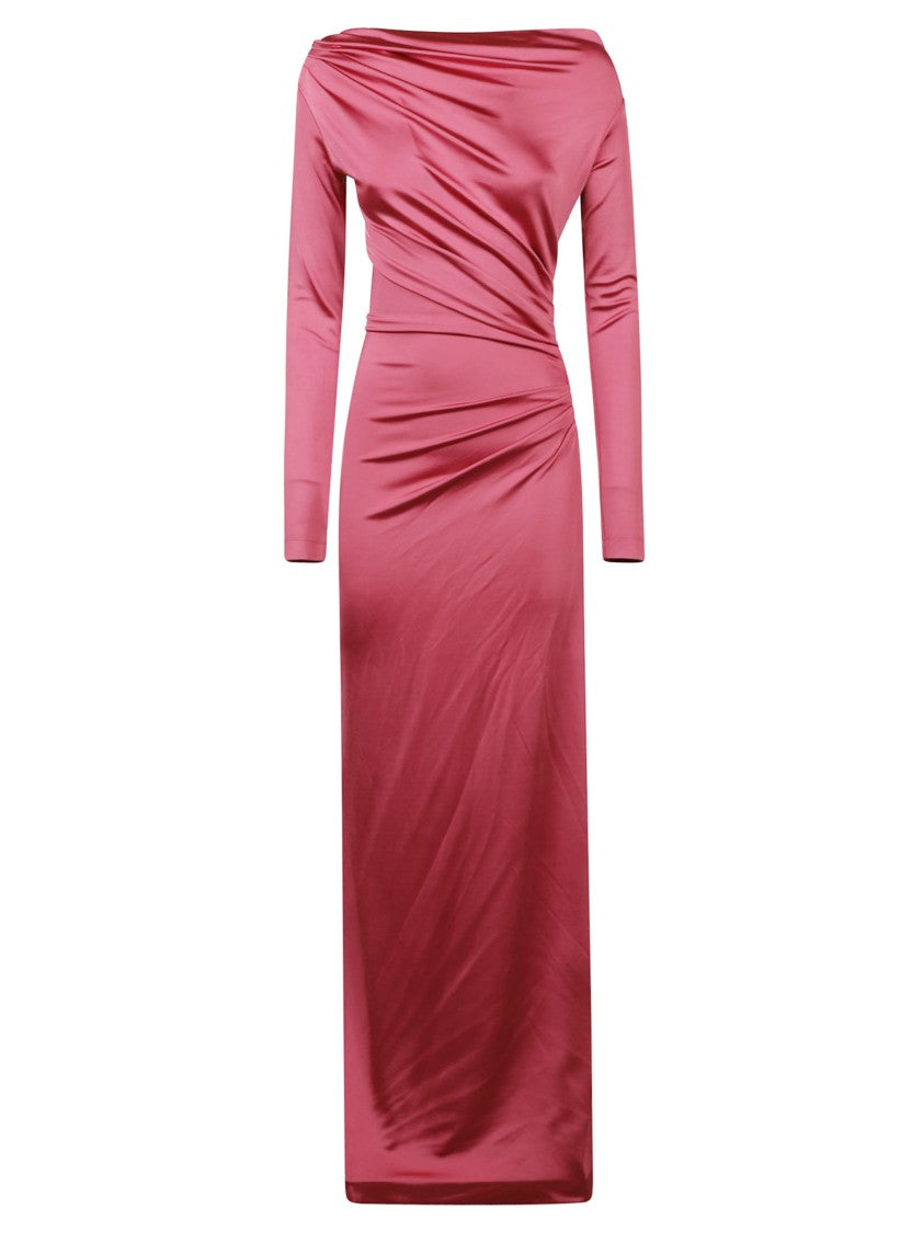 Victoria Beckham Off-The-Shoulder Pink Evening Dress
