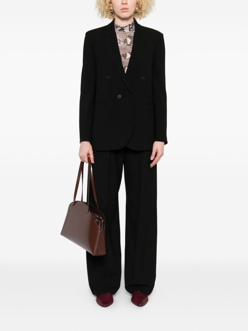 Forte Forte Double-Breasted Black Jacket With Tailored Fit