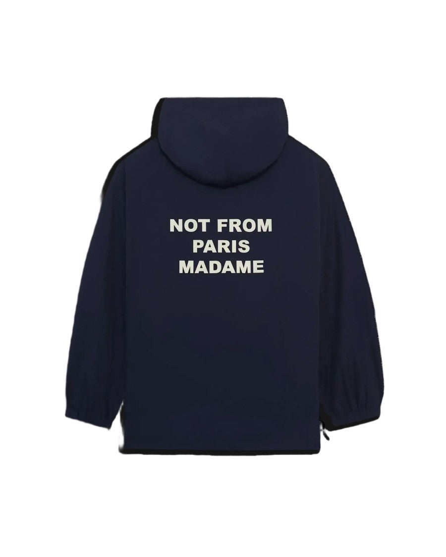 Drôle De Monsieur Navy Tortoiseshell Pattern Polyester Hooded Jacket