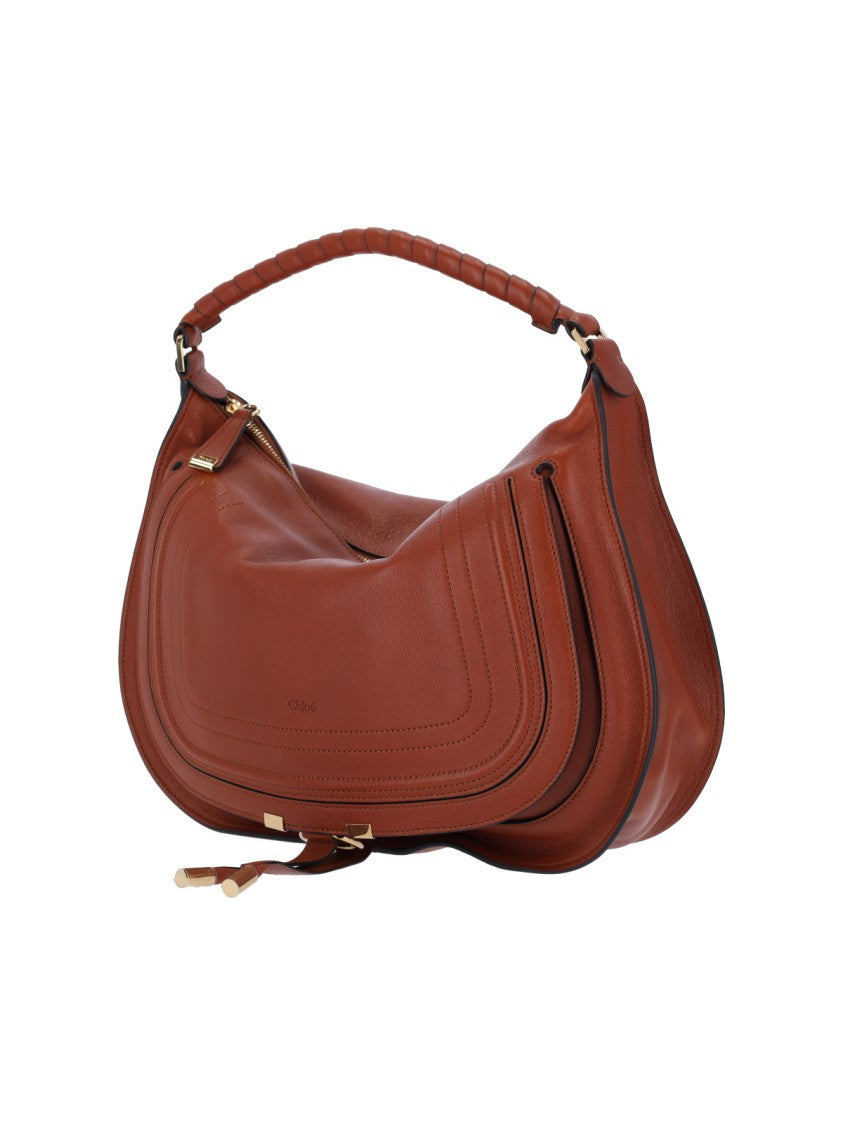 Chloé "Marcie" Shoulder Bag In Brown Calfskin