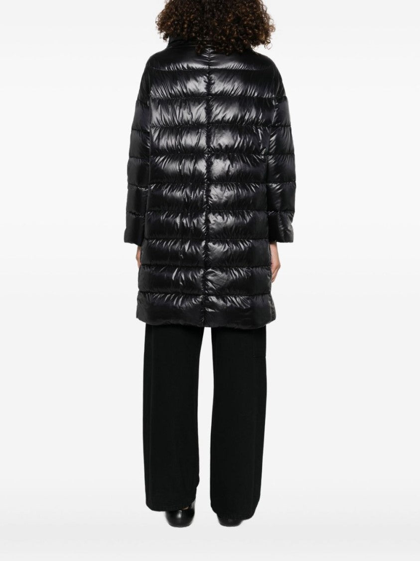 Herno Quilted Black Jacket With High Collar
