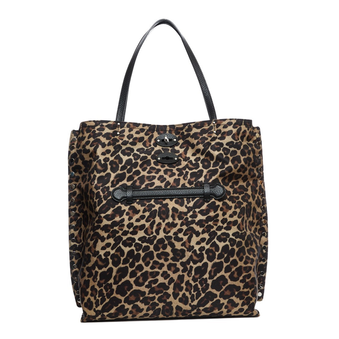 Zanellato A' Spasso Medium Nylon Fabric Bag Black Zoo