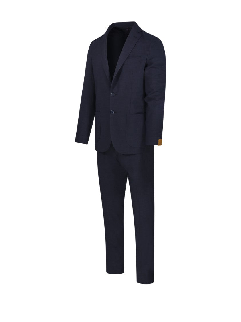Santaniello Tailored Black Suit With Notch Lapels And Straight-Cut Trousers