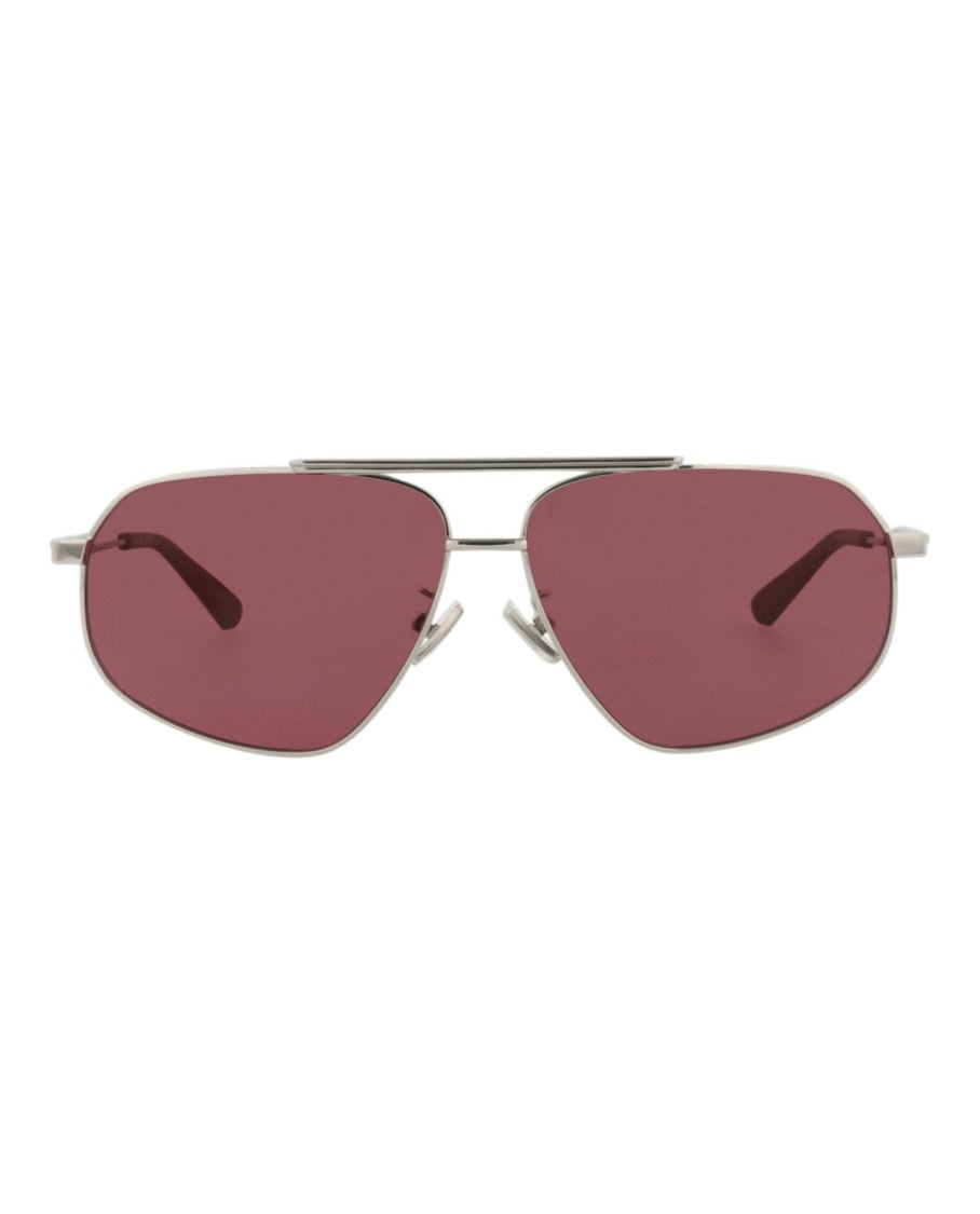 Bottega Veneta Aviator-Frame Metal Sunglasses With Adjustable Nosepads