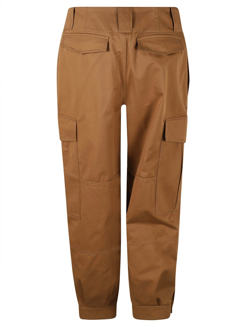 Alexander Mcqueen Relaxed Fit Brown Trousers With Cargo Pockets