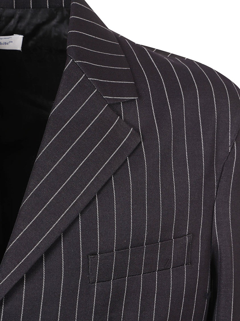 Off-White Classic Tailored Black Pinstripe Jacket