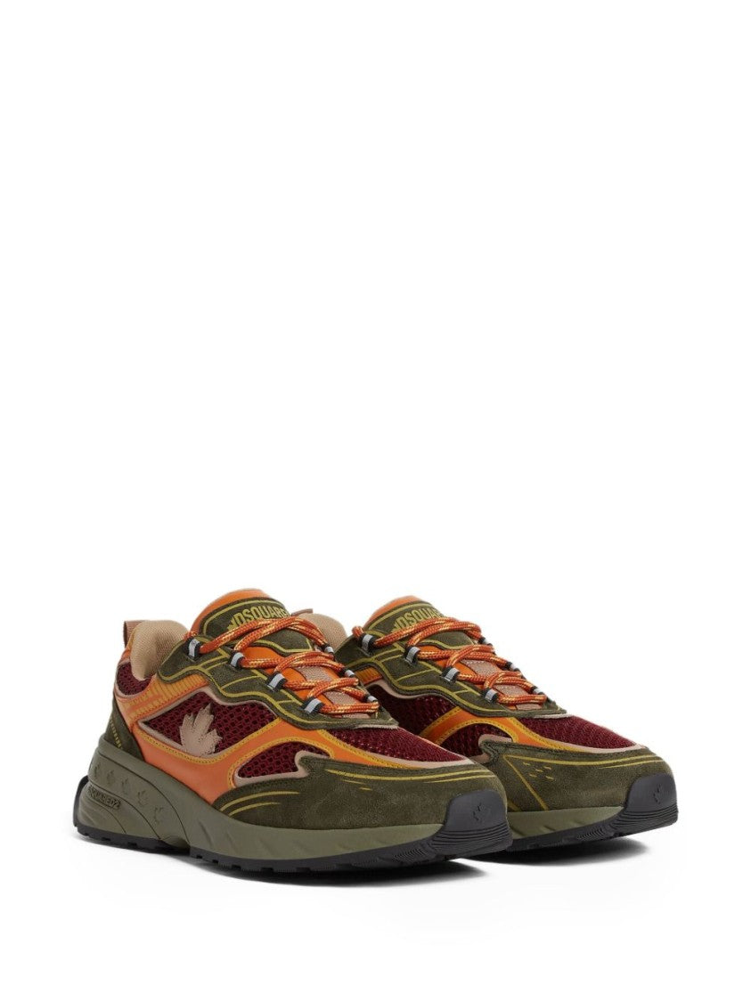Dsquared2 Green Pull Tab Round Toe Sneakers