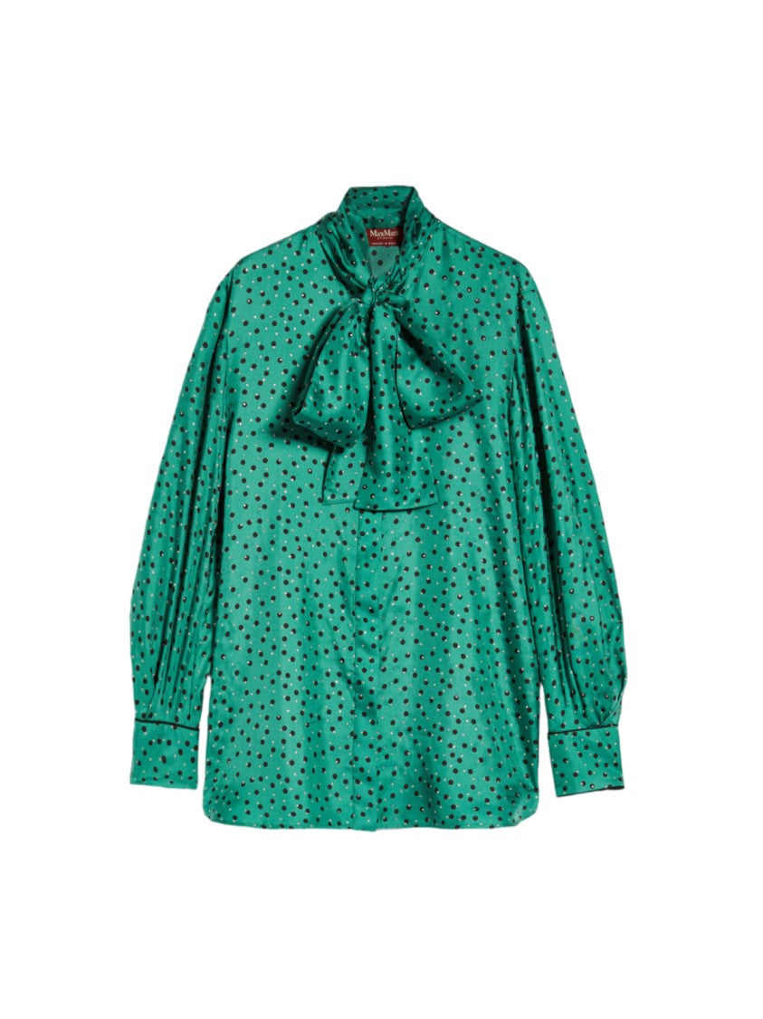 Max Mara Polka Dot Blouse With Bow Tie