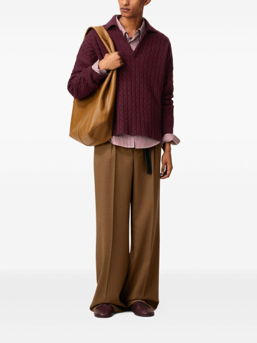 Ami Wool And Cashmere Long-Sleeve Polo Shirt