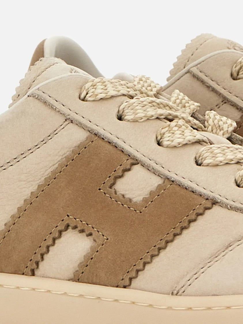 Hogan Light Brown Suede Low-Top Sneakers
