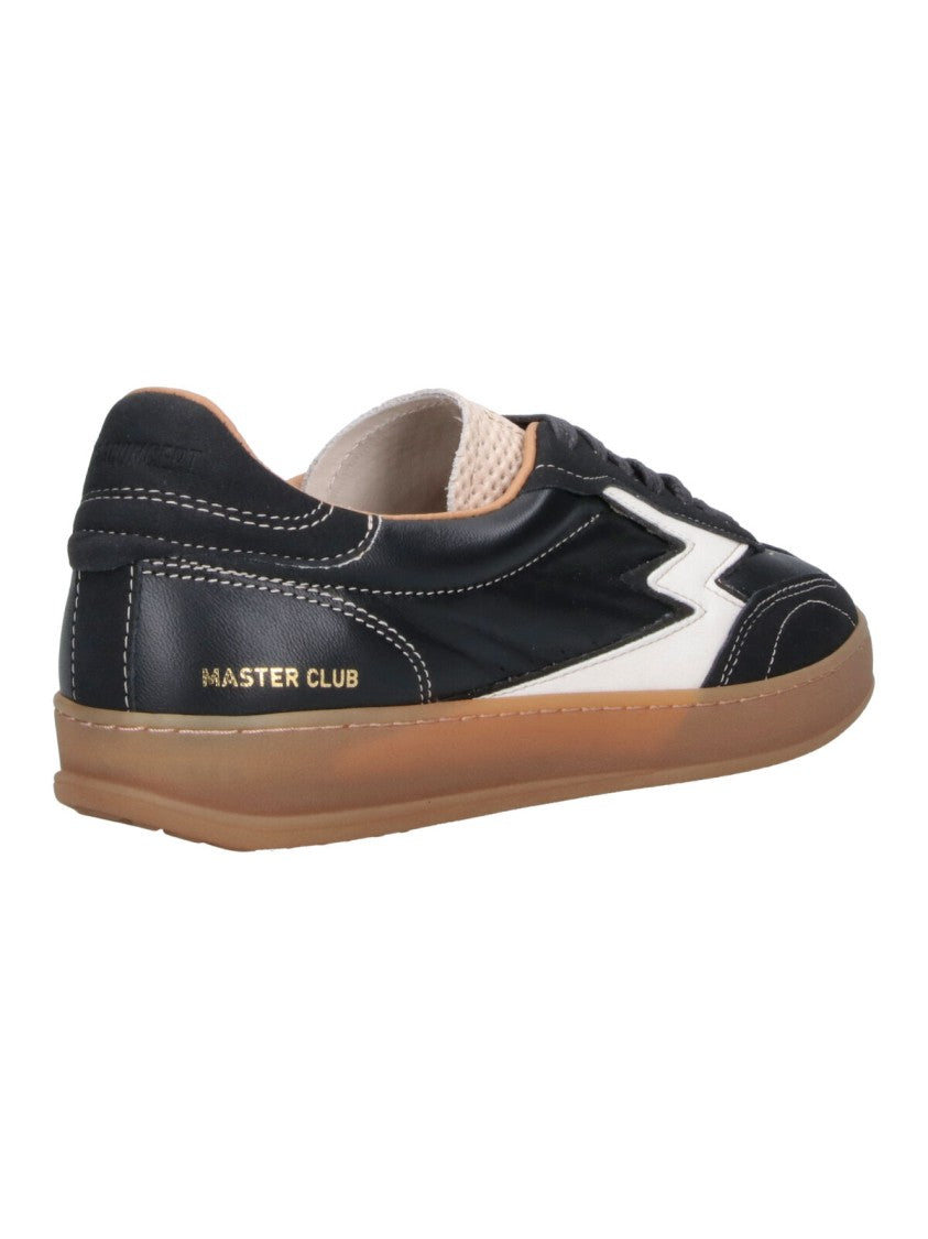 Master Of Arts Black Club Leather Suede Accent Sneakers
