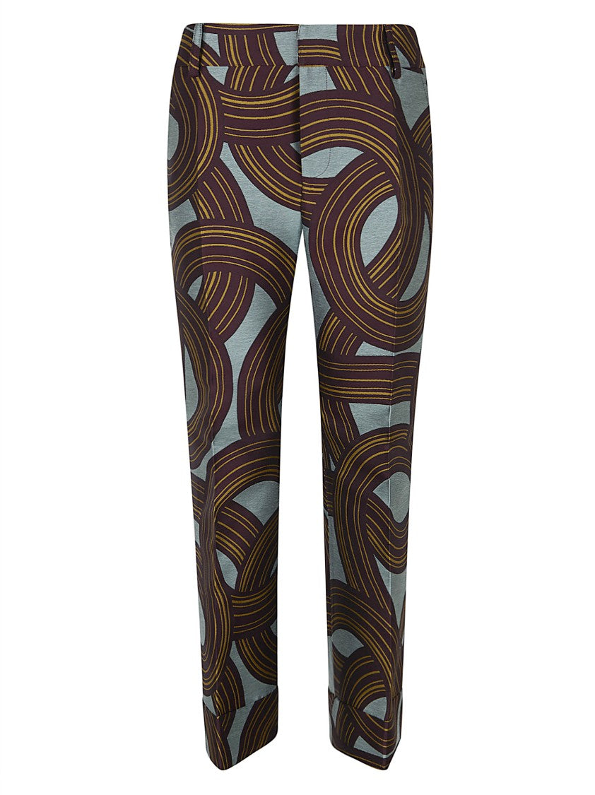 La Double J High-Waisted Hendrix Trousers With Structured Jacquard Design