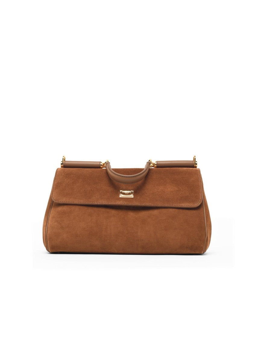 Dolce & Gabbana Brown My Sicily Suede Shoulder Bag