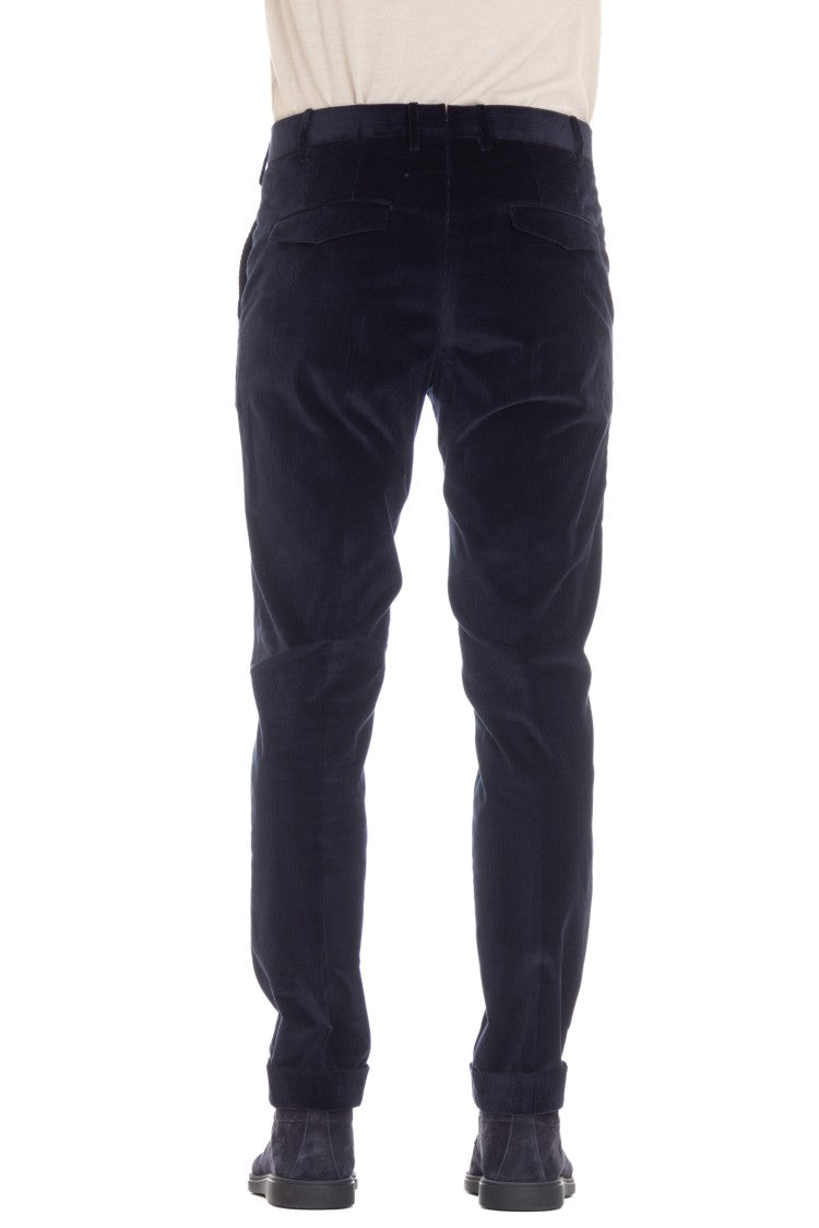 Pt Torino Soft Touch Mille Righe Velvet Master Fit Trousers