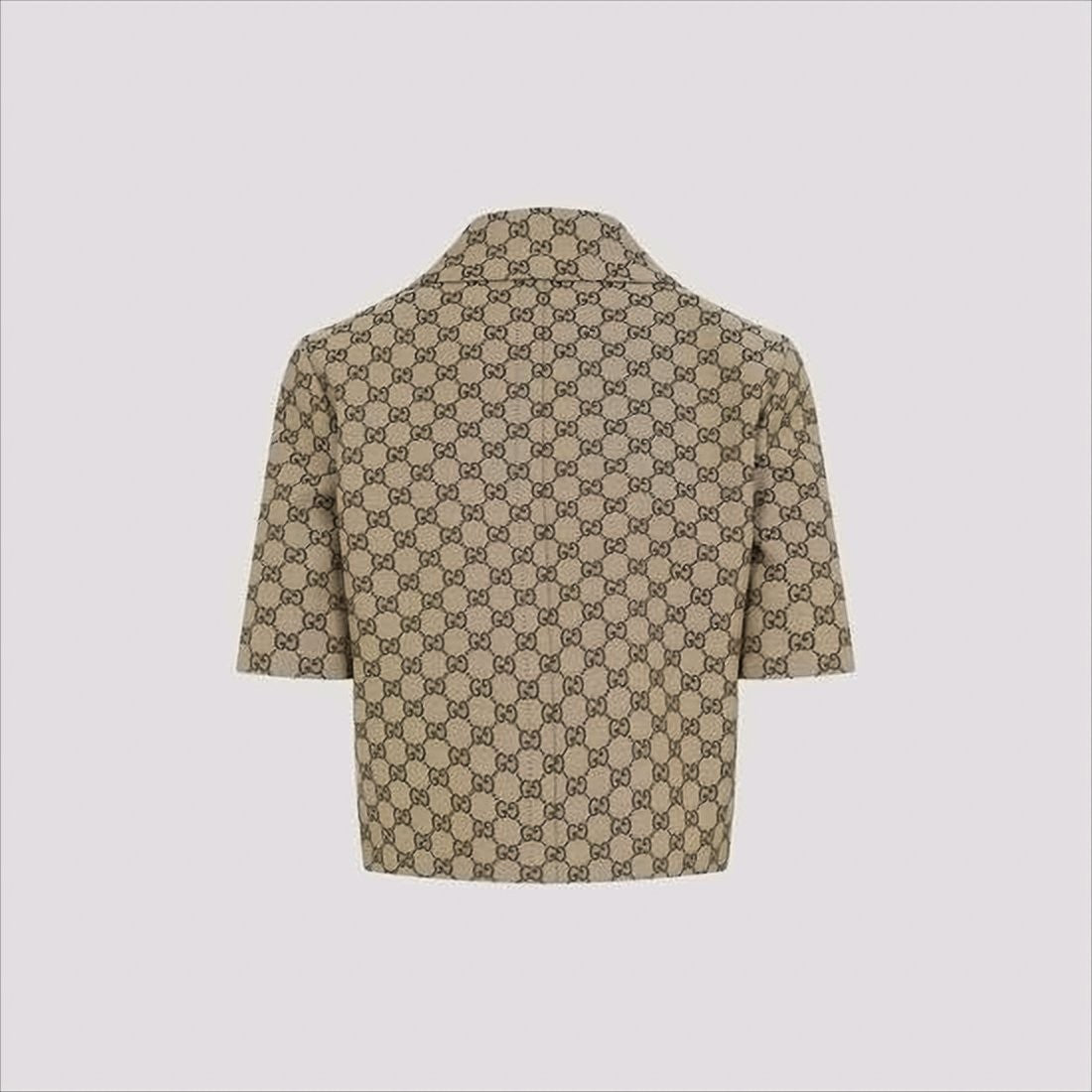 Gucci Boxy Silhouette Short-Sleeved Coat With Monogram Pattern