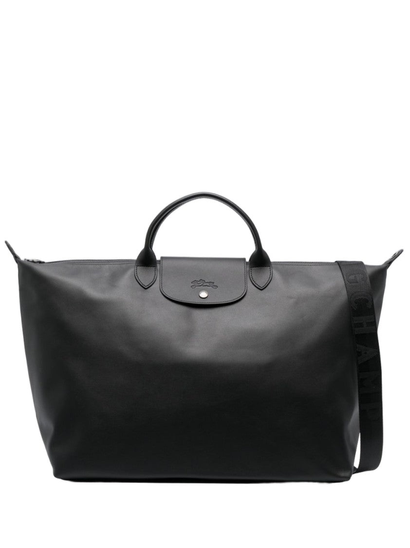Longchamp Structured Neutrals Handbag With Design