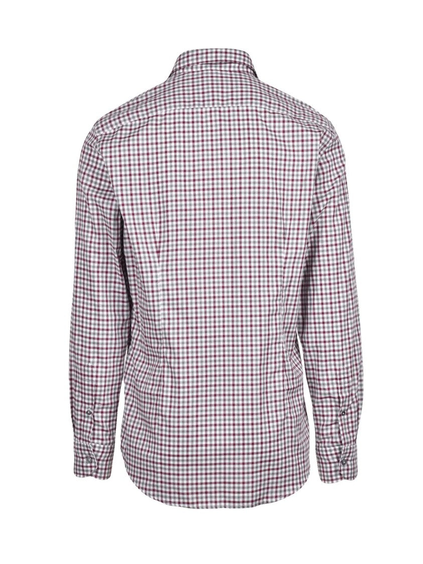 Himon's Red Checkered Cotton Shirt