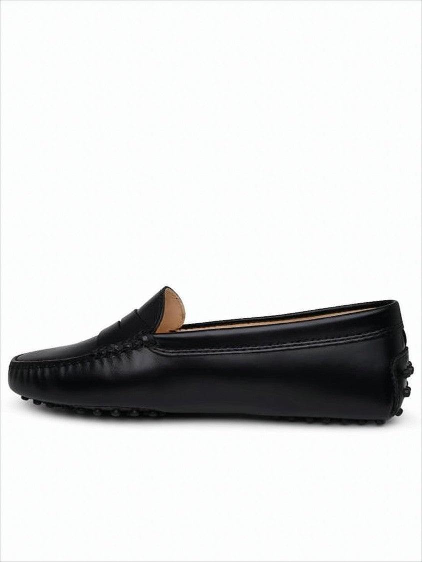 Tod's Leather Loafers With Penny Strap Detail And Pebble Grip
