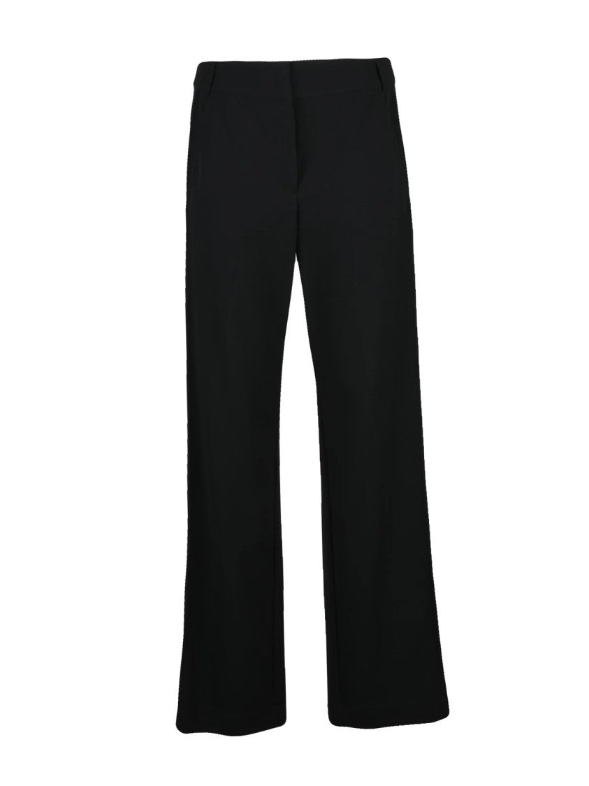 Patrizia Pepe Black Straight-Leg Polyester-Blend Pants