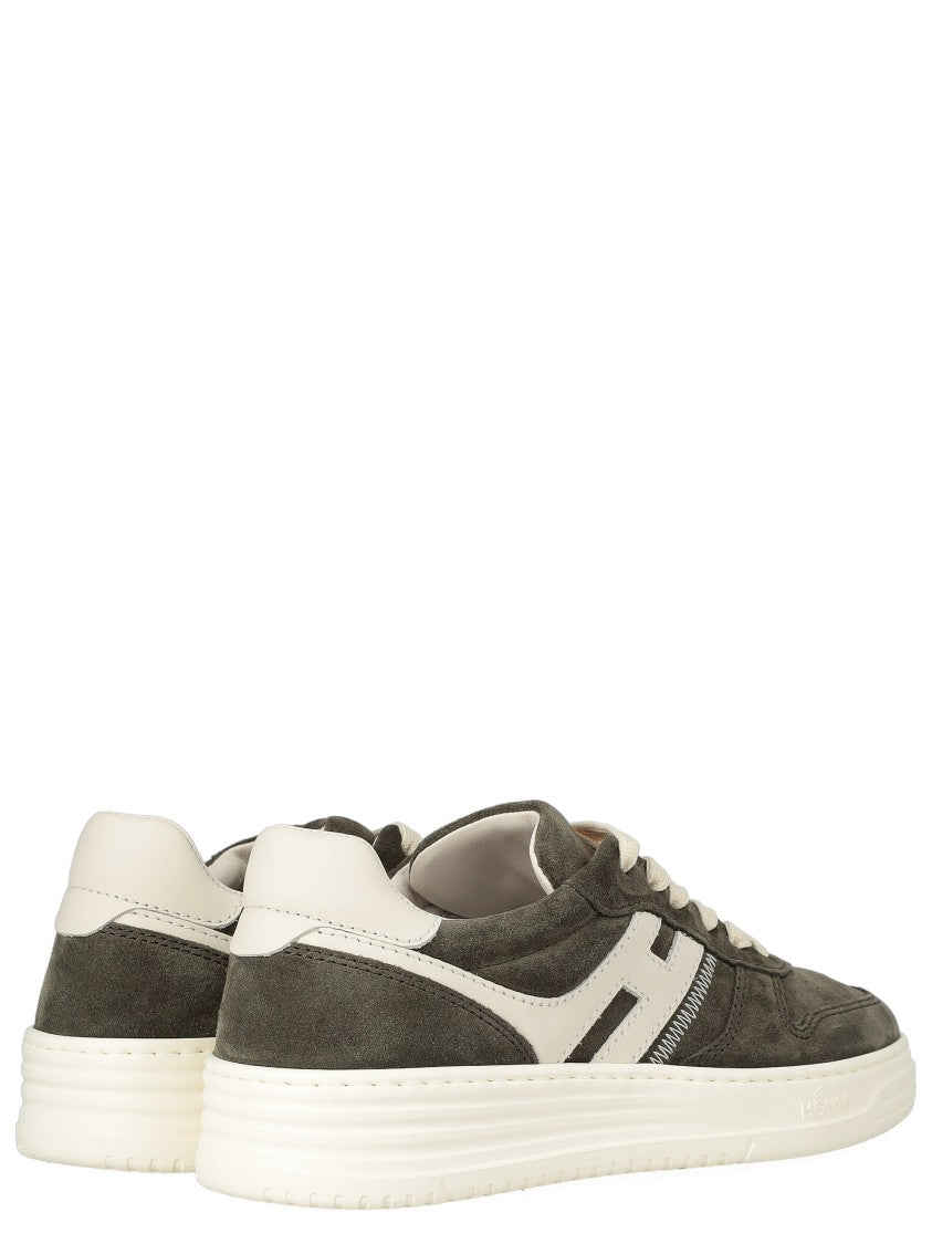 Hogan Moss Green Low-Top Hogan H630 Lace-Up Shoes