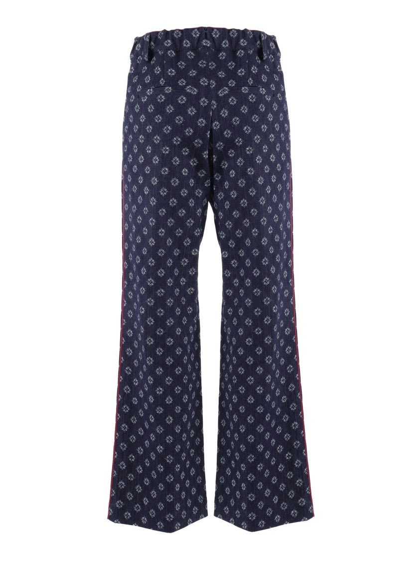 Shirt A Porter Palazzo Pants With Subtle Geometric Pattern