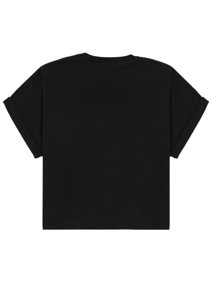 Balmain Balmain Cropped Logo Cotton T-Shirt