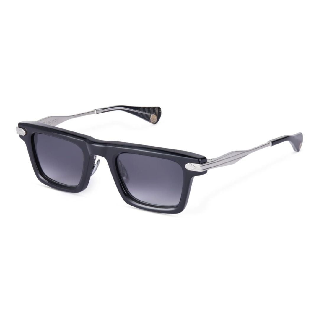 T Henri Stingray Rectangular Black Sunglasses With Titanium Temples
