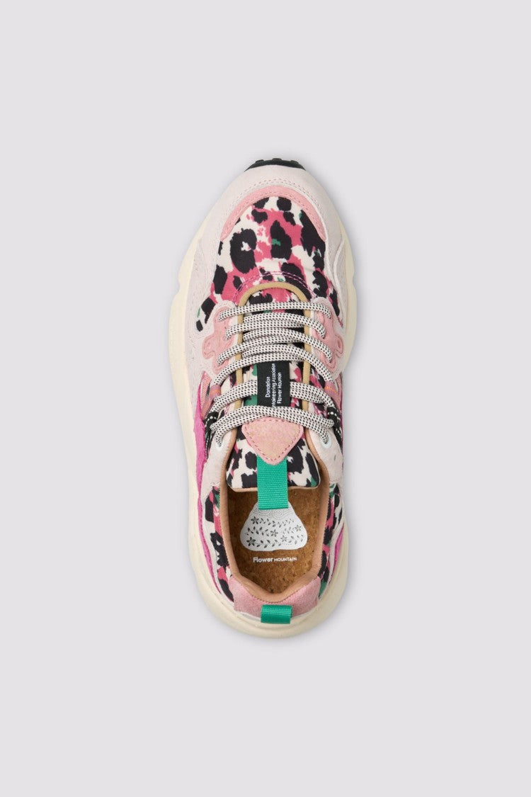 Flower Mountain Dynamic Pink And Cream Suede Sneakers