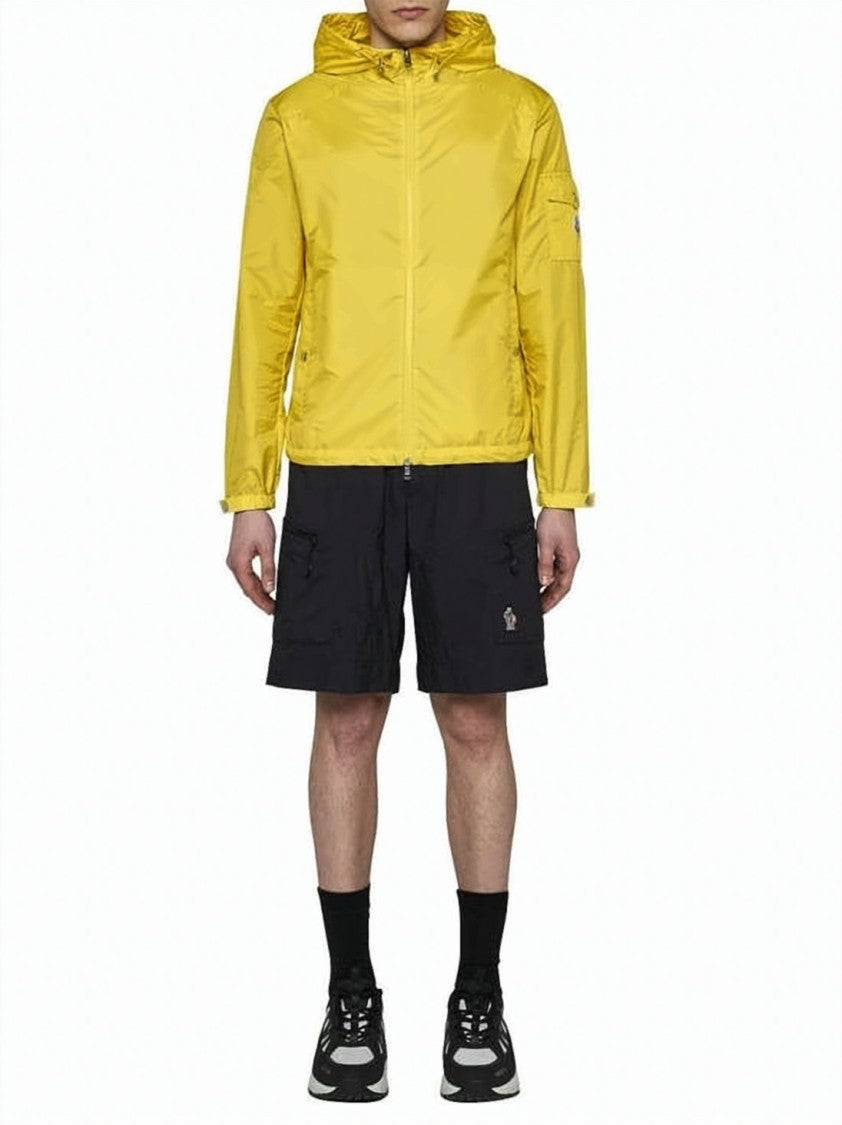 Moncler Lightweight Yellow Rain Jacket With Adjustable Hood