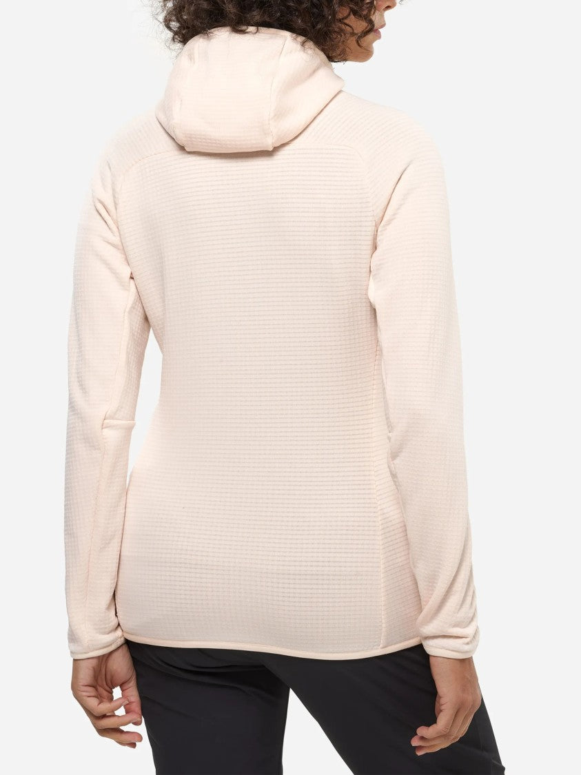 Millet Fusion Grid Textured Grid Pattern Hoodie