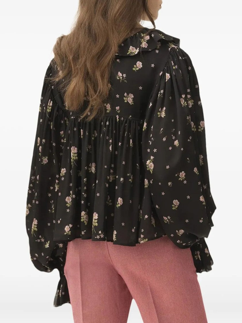 Chloé Ruffled Neckline Silk Blouse