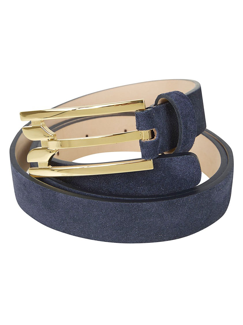 Victoria Beckham Navy Blue Suede Belt