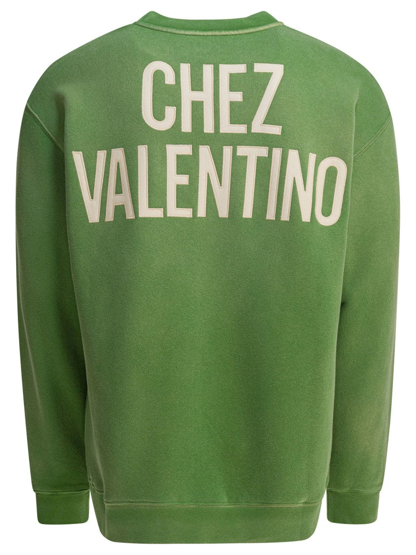 Valentino Vintage-Inspired Green Cotton Sweatshirt