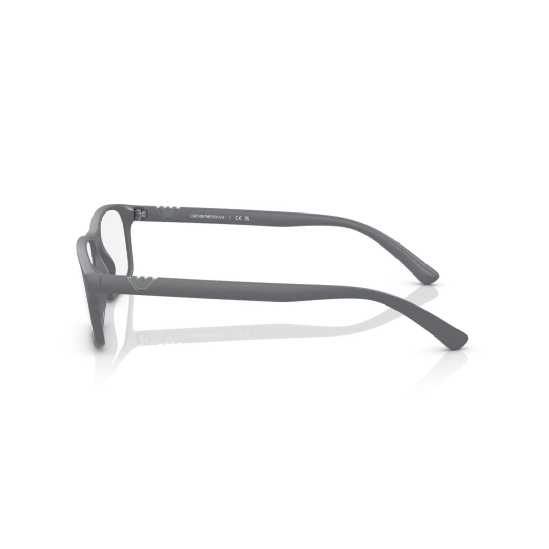 Emporio Armani 3213 Optical Matte Grey Rectangular Eyeglasses With Minimalist Design