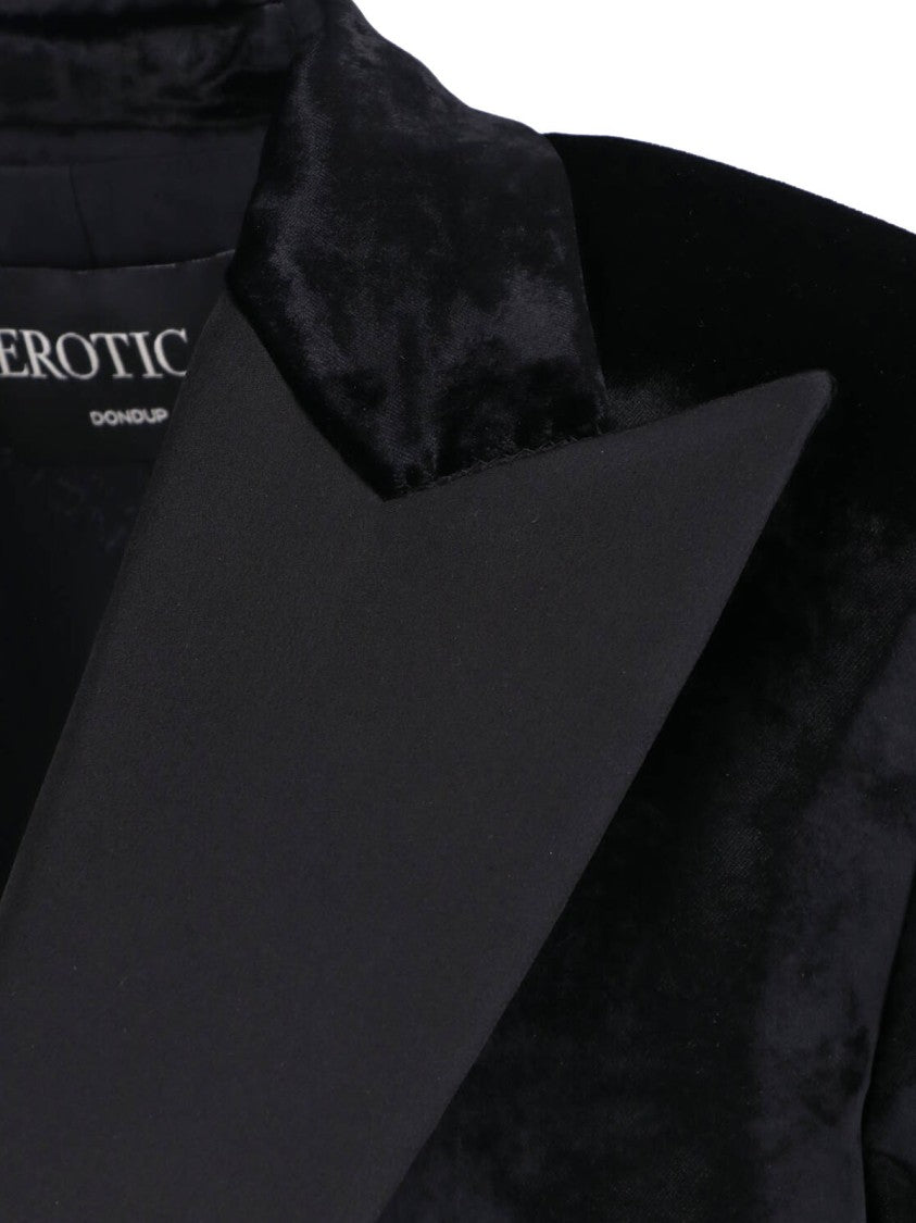 Dondup Black Velvet Single Breasted Suit