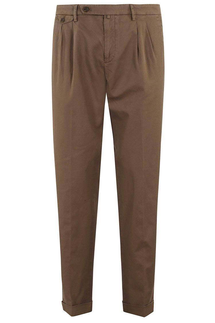 Briglia Tapered Trousers With Double Pleats And Flap Pockets
