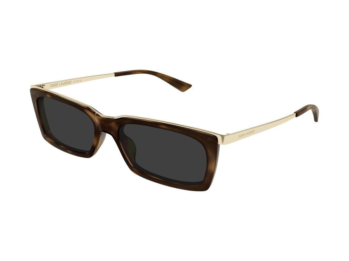 Saint Laurent Gold Sl 766 Tortoiseshell Acetate Rectangular Sunglasses