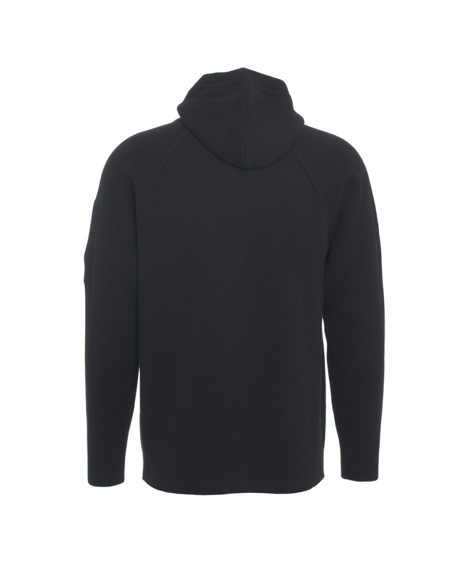 C.P. Company Knitted Jacket With Adjustable Hood And Iconic Logo