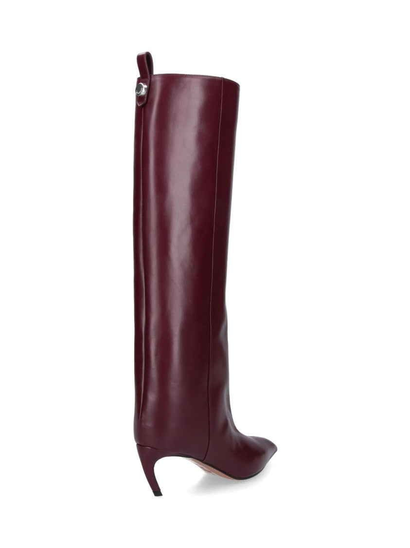 The Attico Mid-Calf Brown Leather Boots