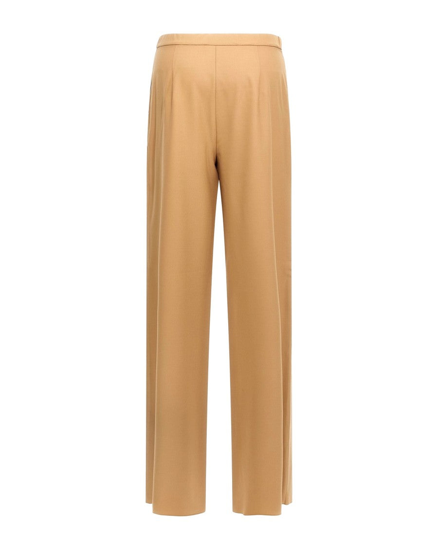 Max Mara Camel Wool Drawstring Trousers