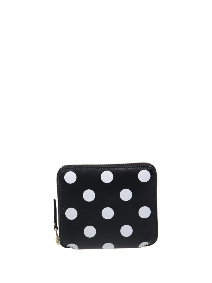 Comme Des Garçons Dots Printed Small Zip Around Wallet