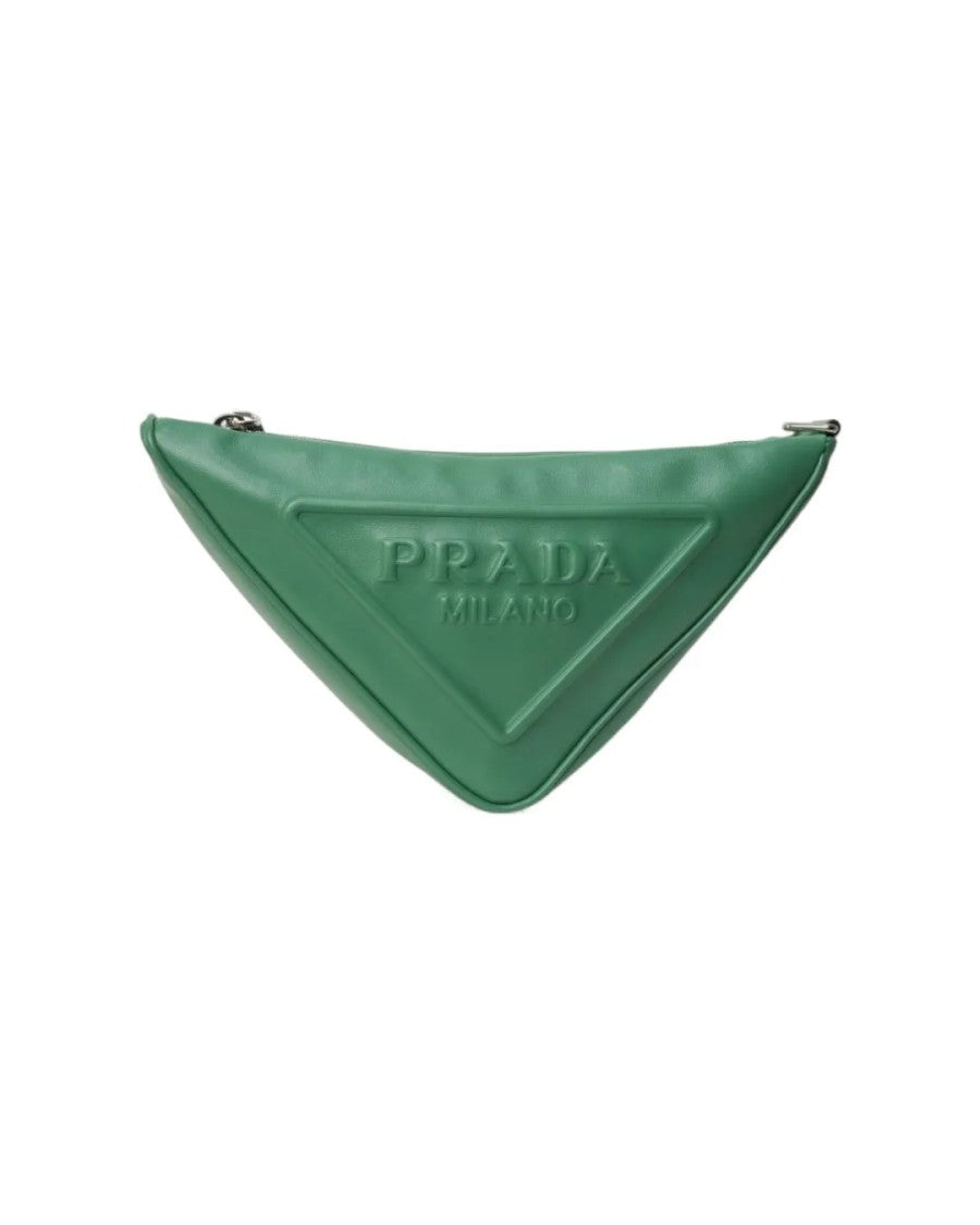 Prada Green Triangle Clutch Bag